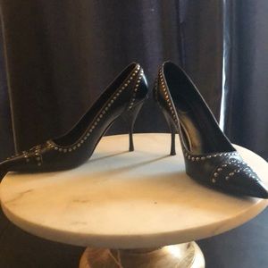 Vintage black studded leather Prada